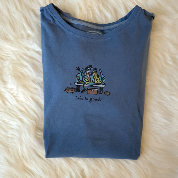 L Blue Beach Dog Gone Short Sleeve Tee 